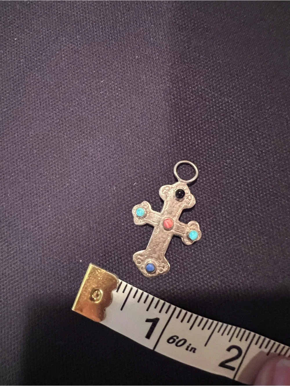 Vintage sterling Silver with stones pendant.